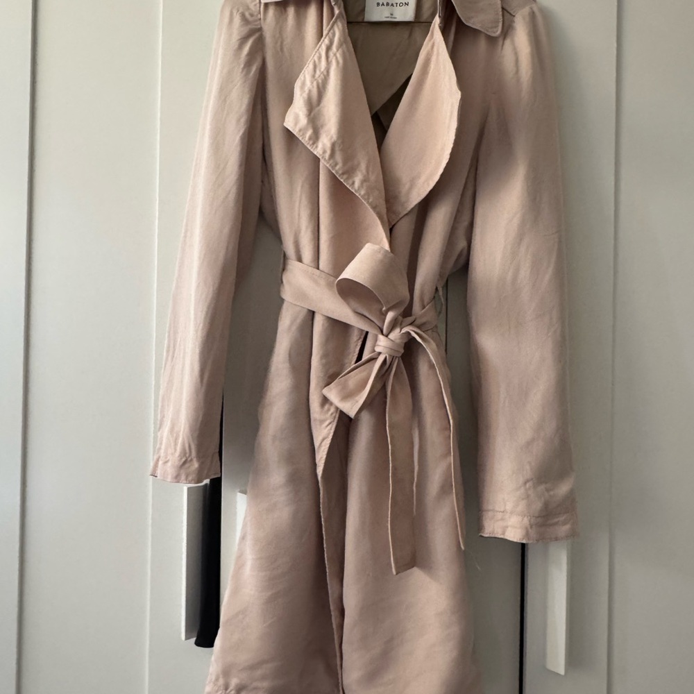 Beige Trench Coat with Belt